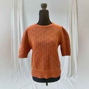 Marled Women's Rust Knit Short-Sleeved Sweater